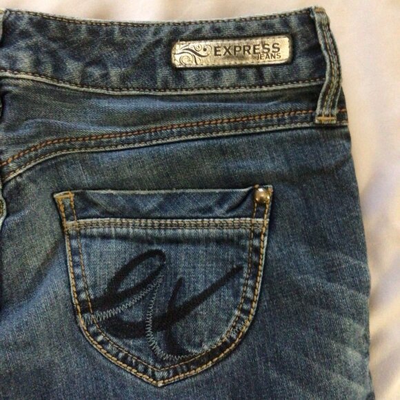 Express Jeans Women’s 0 Blue Stella Boot Cut Regular Fit Low Rise Denim Bootcut - Picture 9 of 10